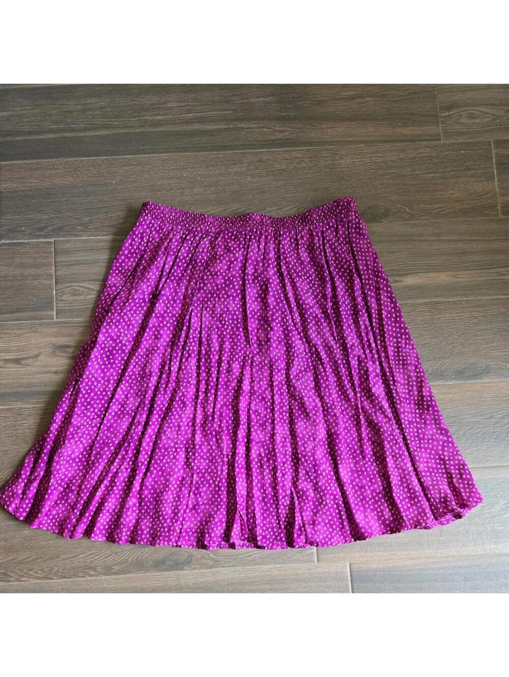 Vtg Nwt Carol Little Skirt 18 Balinese Floral Purple Rayon france flowy boho - Picture 6 of 6
